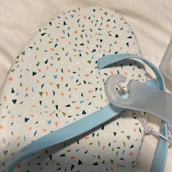 NWT LC Lauren Conrad blue Confetti Flip Flops - Picture 2 of 7